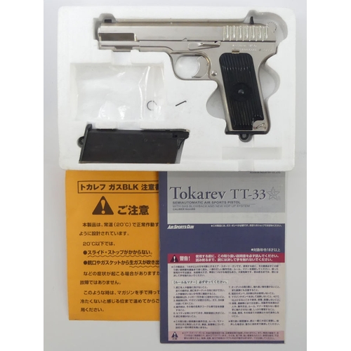 230 - Hudson Tokrev TT-33 semi-automatic air sports pistol CO2, Cal 6mm, BB, boxed with instructions, 19cm... 