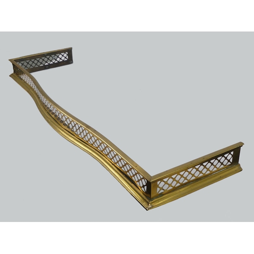 254 - A Victorian brass fender, 130cm x 10cm.