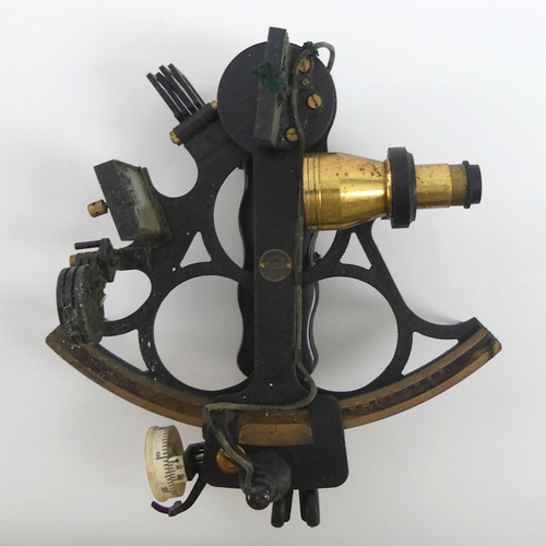 277 - A Riley & Reynolds, London sextant in original mahogany case, 14cm x 27cm.