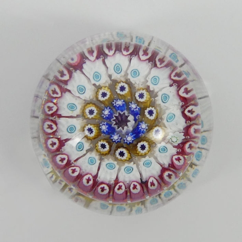 309 - 19th century English millefiori glass inkwell, 14.5cm.