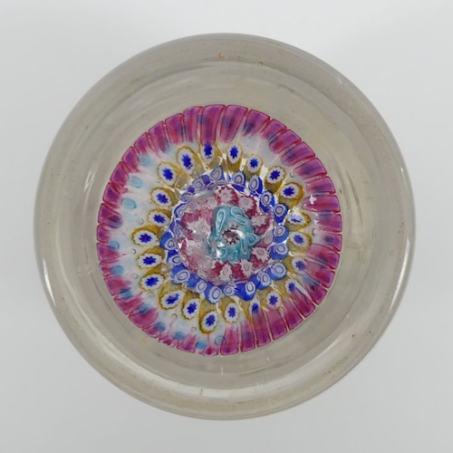 309 - 19th century English millefiori glass inkwell, 14.5cm.