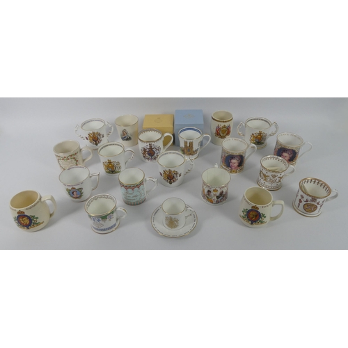 321 - Twenty pieces of commemorative ware, including a Royal Doulton Queen Victoria beaker.