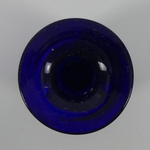 349 - Holmegaard blue glass Gul vase, 25cm.