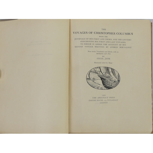 445 - Jane Cecil the Voyages of Christopher Columbus, 1st edition The Argonaut press 1930.