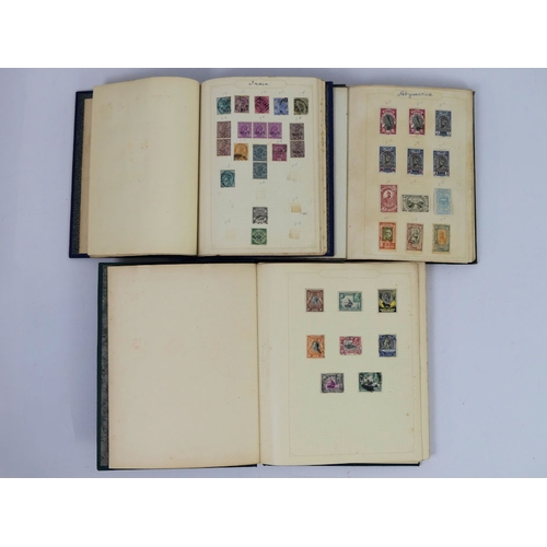 446 - A album of British and Common wealth stamps along with two worldwide stamp albums.