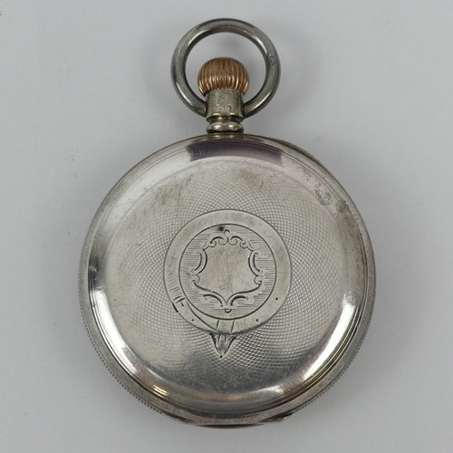 133 - Edwardian silver open face pocket watch, Birm. 1906, 67mm x 47mm.
Condition Report: In working order... 