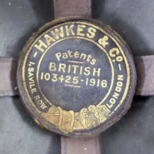 222 - WWI British army steel officer's Brodie helmet with original lining, Hawkes & Co, 1 Savile Row, Pate... 