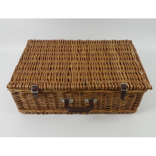 294 - A John Lewis wicker picnic hamper set, 20cm x 58.