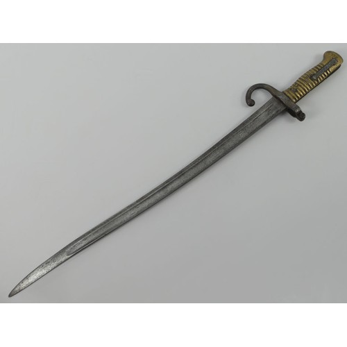 195 - French Chassepot bayonet 1866, blade 56cm.