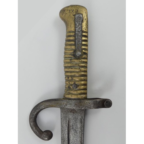 195 - French Chassepot bayonet 1866, blade 56cm.