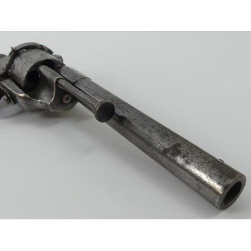 213 - Late 19th century Belgian six shot, pinfire Lefaucheux revolver, Brevete Liege proof, 30cm.