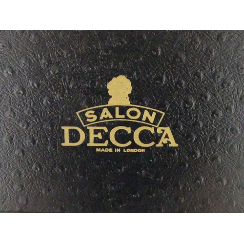 269 - The Decca 10 portable wind up gramophone in original packaging box, 16cm x 44cm. Condition: Good wor... 