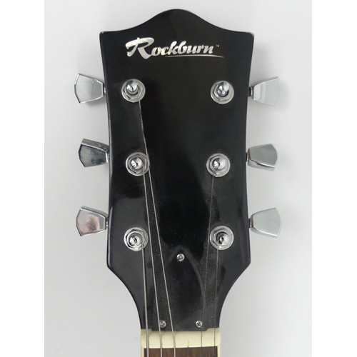 276 - Rockburn electric five string guitar (no lead), 102cm x 33cm. Collection/own courier only.