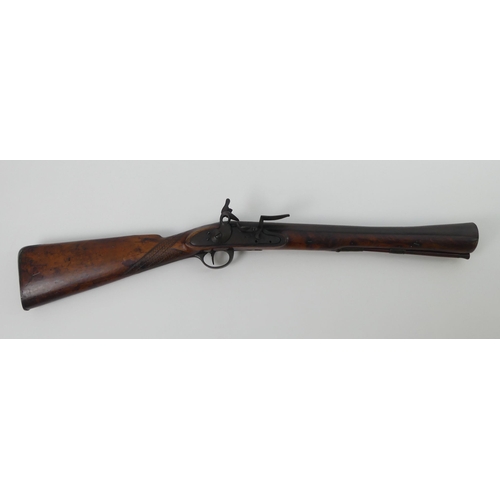 241 - 19th century blunderbuss with carved mahogany stock, 81cm.
No licence is required to purchase this i... 