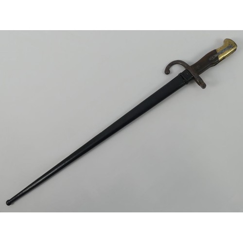 245 - French model 1874 Gras bayonet with scabbard, blade 52cm.