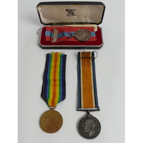 253 - Father and son medals, awarded to Cpl T.P.Trantum, Great War medal 1914-1919 together with a WWI med... 