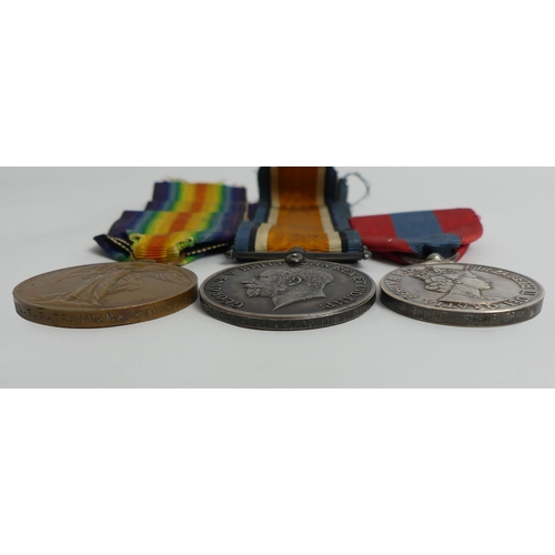 253 - Father and son medals, awarded to Cpl T.P.Trantum, Great War medal 1914-1919 together with a WWI med... 