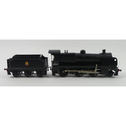 405 - A Bassett-Lowke 0 gauge British Railways lined black southern railway N class mogul locomotive & ten... 