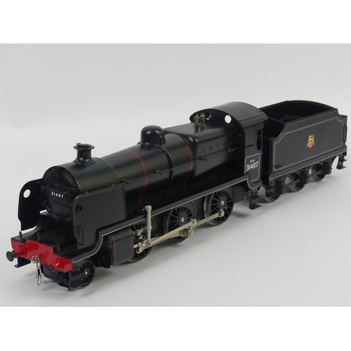 405 - A Bassett-Lowke 0 gauge British Railways lined black southern railway N class mogul locomotive & ten... 