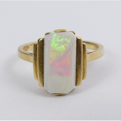 6 - 18ct gold opal ring, 3.7 grams, 12.4mm, size L.