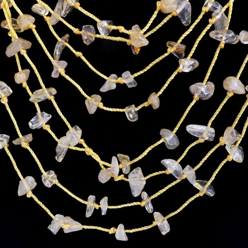 51 - Citrine multi-strand necklace with a silver clasp, 46 grams, 50cm.