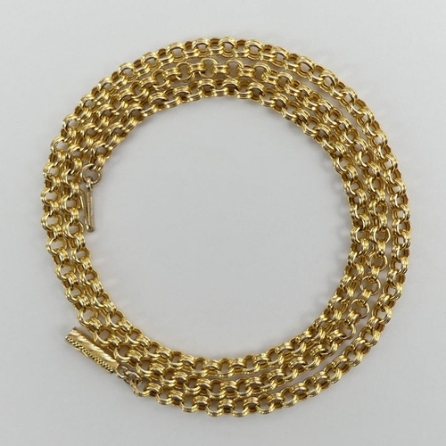 78 - 9ct gold belcher link chain with a 9ct gold tag, 6.4 grams, 39cm, 2.8mm.