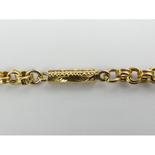 78 - 9ct gold belcher link chain with a 9ct gold tag, 6.4 grams, 39cm, 2.8mm.