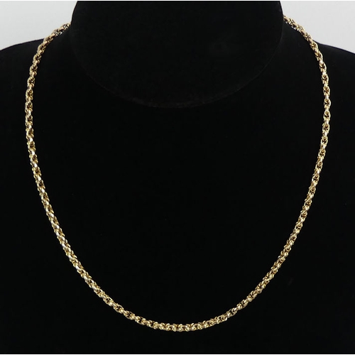 80 - 9ct gold fancy link belcher chain necklace, 11.3 grams, 47cm x 3.2mm.