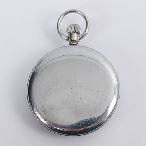 124 - G.S.T.P. military black dial open face pocket watch, 51mm x 73mm.
Condition Report:
In working order... 