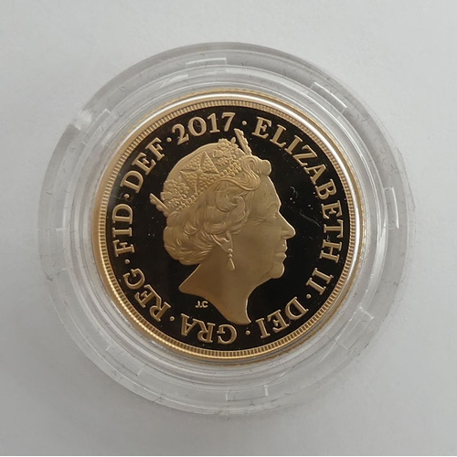 145 - Royal Mint 2017 The Sovereign Gold Proof Coin, limited edition, complete with box and C.O.A.