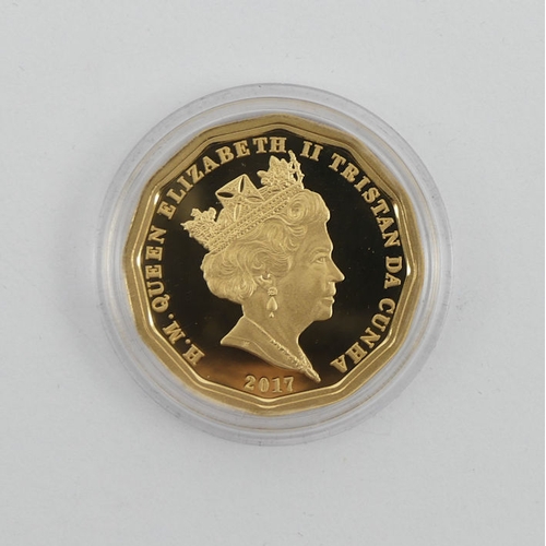 150 - 2017 Elizabeth II twelve sided gold double sovereign, limited edition of just 91 coins, 32mm diamete... 