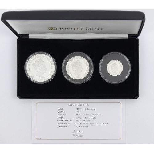 158 - The St George and The Dragon solid silver proof coin collection, limited edition of 499, boxed with ... 