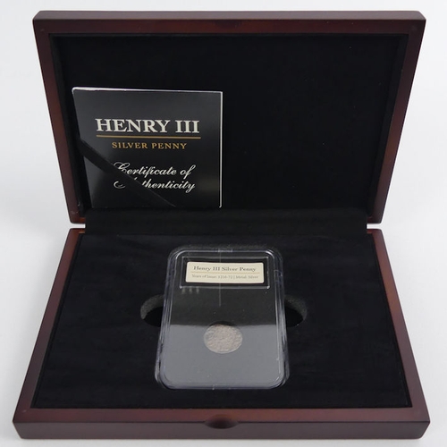 165 - Henry III silver penny, encapsulated, boxed with C.O.A.