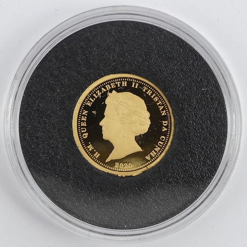 167 - 2020 half Laurel gold proof Tristan da Cunha limited edition coin, 4 grams, boxed with C.O.A.