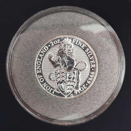 172 - The Queen's Beast two ounce fine silver £5 coin, boxed with C.O.A.