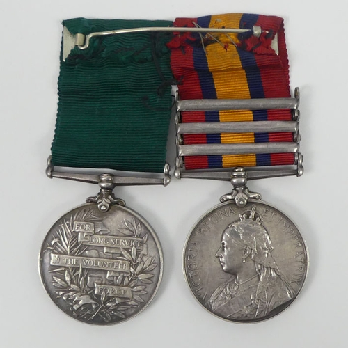 194 - A Queens South Africa medal with three bars, Cape Colony, Paardeberg and Driefontein together with a... 