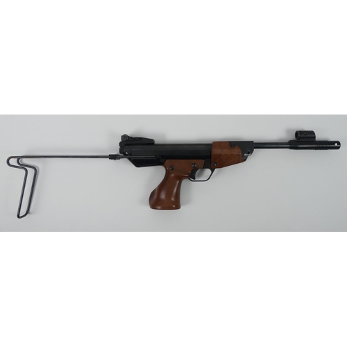 204 - Milbro Cougar air pistol with shoulder extension, boxed, 47cm.
No licence is required to purchase th... 