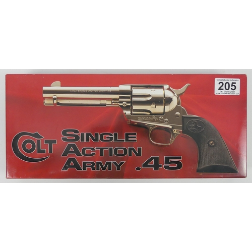 205 - Tanaka Works single colt action army revolver .45, 27cm, boxed with instructions.
No licence is requ... 