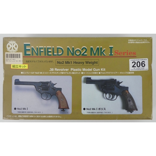 206 - Marushin Enfield No 2 MK1 heavy weight, .38 revolver, plastic model gun, kit boxed with instructions... 