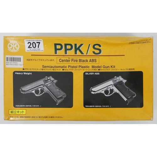 207 - Marushin PPK/S semi automatic pistol, plastic model gun, kit boxed, 16cm.
No licence is required to ... 