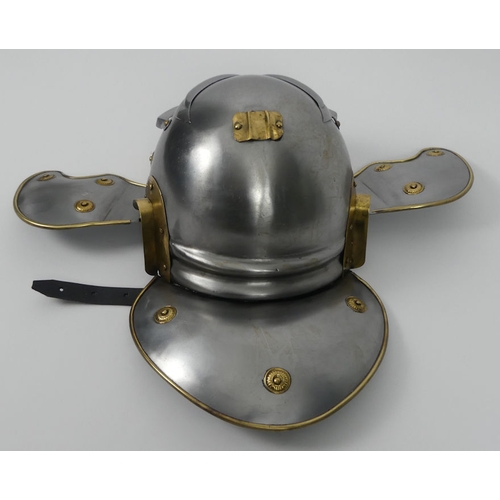 221 - Roman legionaire helmet for re-enactment, 46cm x 51cm.