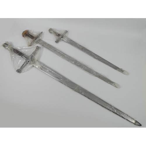 223 - Three John Barnett Ancient Warrior collection swords, longest, 104cm.