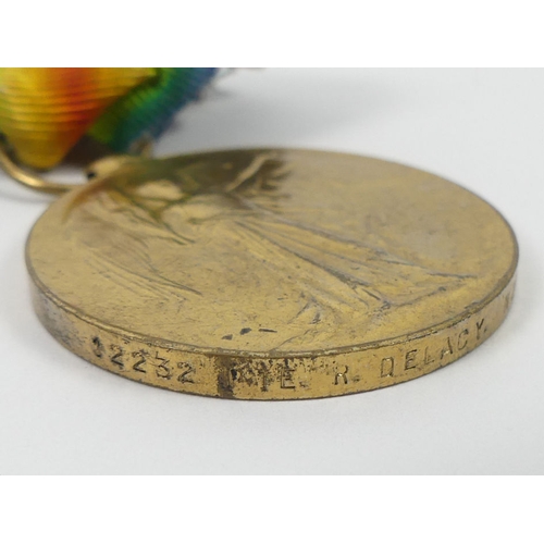 235 - WWI trio awarded to Pte R Delacy 42232.