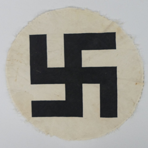 246 - Single sided German World War II roundel from a flag. 36 cm diameter.