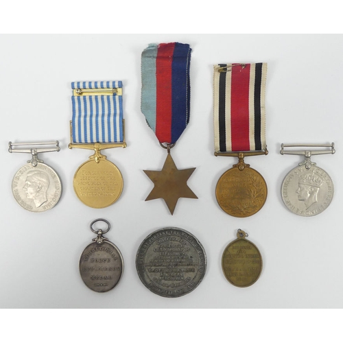 252 - Eight medals to include World War II Defence medal, a George V Efficiency medal, a 39-45 star and a ... 