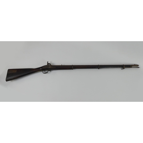 256 - Enfield Tower 1865 percussion rifle 3 banded, marks to. the lock and barrel. 140 cm in length.
No li... 