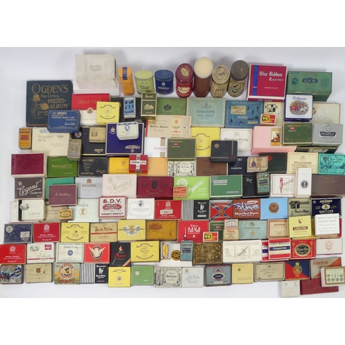 261 - A large collection of cigarette and tobacco tins and boxes, including Victorian examples.