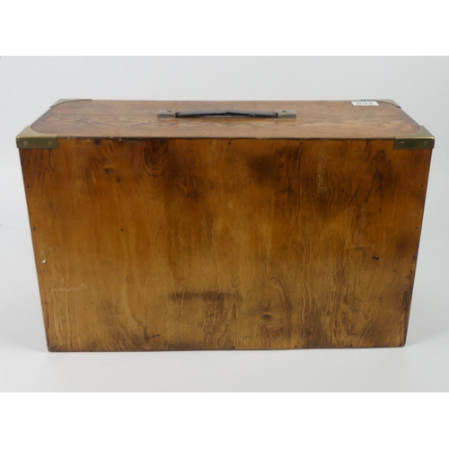 268 - An Oak  five drawer collectors cabinet with brass handles and mounts, 32cm x 52cm.