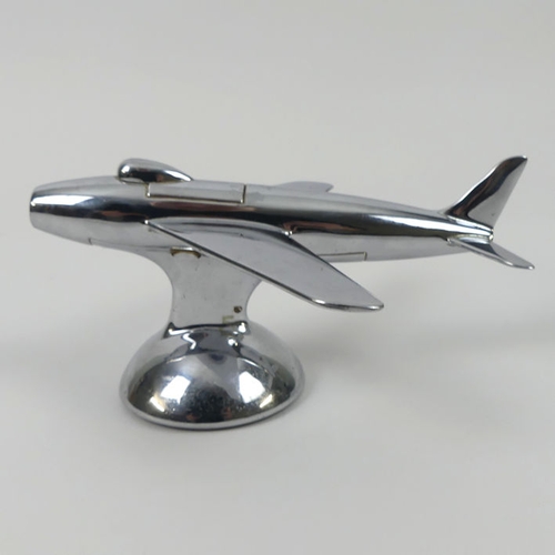 294 - A chrome Dunhill Sabre Jet aerolpane lighter. 13 cm high x 16 cm long.