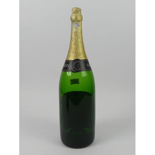 301 - A Jeroboam empty glass bottle of Lanson champagne. 50 cm high.